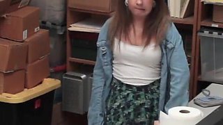 Chubby teen Brooke Bliss caught shoplifting and fucked very hard