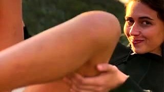 Sandra Lyd Beautiful Footjob At Sunset Footjob