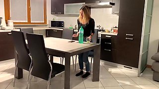 Skinny Hot Blonde Fucked On Kitchen Table Home Sex