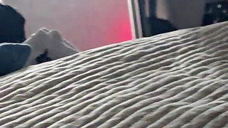 Step son naked with dick out in step mom room in dress