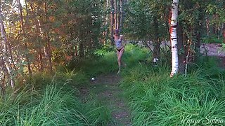 Juicy Blonde Teen Pissing Naked in Nature - Extreme Squirting Orgasm