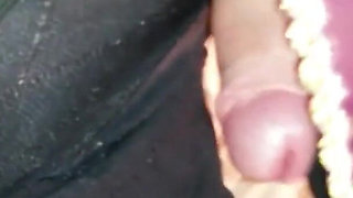 Threesome encasement pink nylon and yellow pantyhose