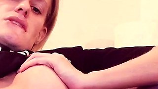 Perfect blond making solo masturbation