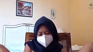 Hijab After Work Horny Plugging Vagina with Vibrator