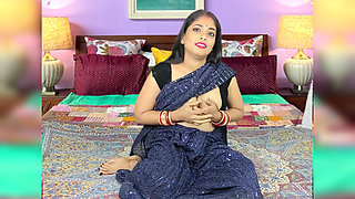 Beautiful Desi Indian bhabhi archita phukan Hot Teen Girl in blue color saree fuck Intense Orgasm