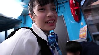Asian hottie car blowjob fucking hardcore facial