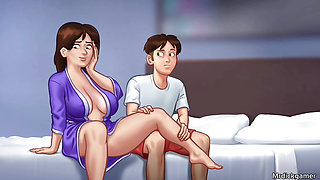 SUMMERTIME SAGA Mom gets her pussy massaged by her stepson