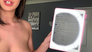 Cute curly brunette solo webcam masturbation