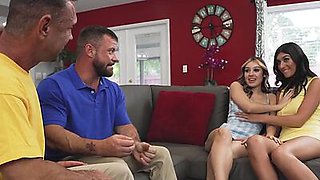 Miles and Peter swap and teach stepdaughters how to fuck