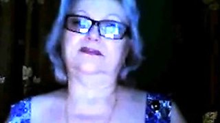 Old Russian Teacher Shows Off Her Big Breasts on Webcam