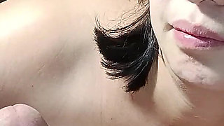 Asian Girl Jerking off and Sucking Cock, I Want Man Milk for My Mouth