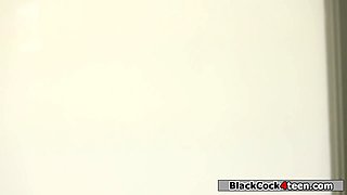 Blond Hair Girl rides big black penis while partner watching