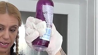 Fat Slave Get Fisted by Two Hot Ladies