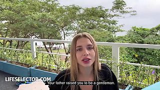 Sexy petite blonde CaliforniaBabe getting banged and insulted in POV