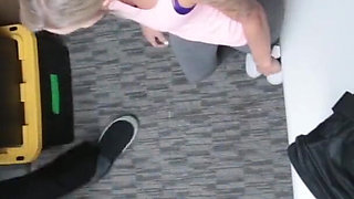 Petite teen pounded for not paying the items