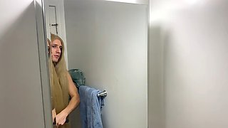 Crossdresser Fixing Messy Wig