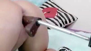 Sow does camshow, milks giant saggy fake tits