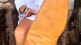 Mature blonde solo masturbation