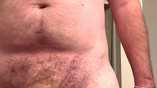 Thick load in underwear before morning shower