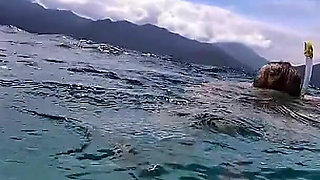 Snorkel Slut in Paradise - Underwater Flash & Naughty Tease