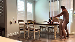 Cheating with Friend's Wife on My Dining Table When Her Husband's Out of Town