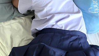 French Tourist Fuck a 18 Years Old Thai Girl in Uniform