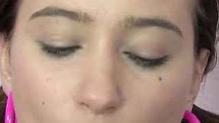 Three hot lesbian shares one huge cock and plays dildo and does pussy lick