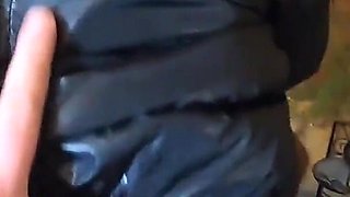 Milfycalla - a Lot of Cum on My Black Down Jacket and Black Leather Leggings 216