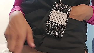Flashing you my pussy while at work.