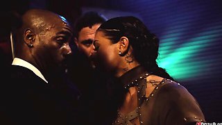 Crazy gangbang fuck with a long-legged brunette Ryan Reid