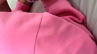 Blonde amateur girlfriend toys his ass and gives head