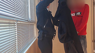 This bitch from the airport security was fucking around a lot, so I fucked her in mouth and pussy, rough and hardcore