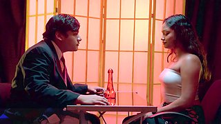 Brazilian babe Lisa Bullock with big tits and a huge ass gets ravaged by dwarfs in a wild game