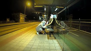 Risky Bus Stop Sex with Young Stepsis - Big Tits Latina Gets Creampie & Orgasm