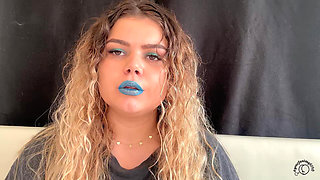 Exotic Goddess with Wild Hair Blows Smoke for You