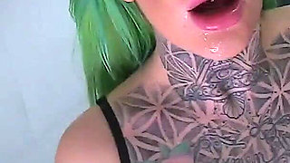 Wild Tattooed Slut Takes on a Blowbang Session Down at the Gloryhole