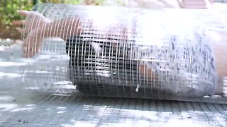 Zac Wild And Jennifer White - Stacked Milf Fucked Hard By Hung Pervert Gardener While Stuck In Fence!