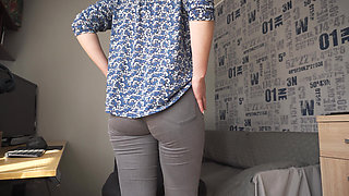 Naughty Colleague Seduces You with Camel Toe in Tight Jeans