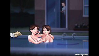 Summertime Saga Hot Lesbian Sex in the Pool