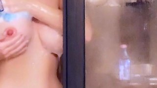 Cute amateur brunette naughty in solo jerking show on camera