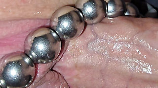 He fucks my tight milf pussy through my steel chastity belt until he cums on my clit