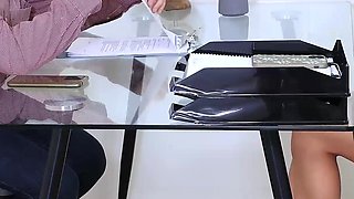 Secretary Making Foot Bitch Out of Her Boss