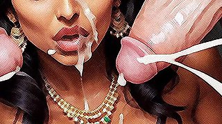 Hot Girl Sex in Cum Party.curvy Woman with Big Tits, Big Dick,cumshot, Hot Sex, Bukkake