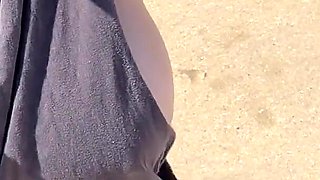 Wifey Walks Around Beach Fully Nude