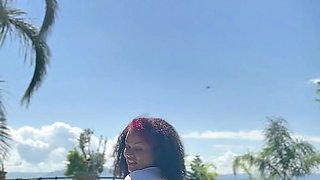 Chubby Ebony Farting Like Crazy in the Pool