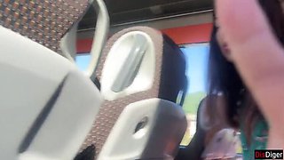 Public Bus Handjob: Russian Girl Helps Crazy Man Cum in POV HD Video