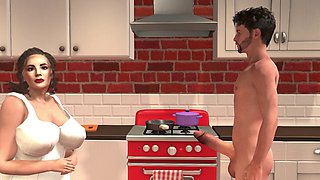 3D animation of stepmom and stepson getting it on