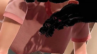 Anal Toy Playing with Hot Bit Tits Girl in Stockings and Analingus with Orgasm 3D Porn Animation