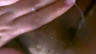 Busty brunette amateur gives sexy blowjob in bedroom