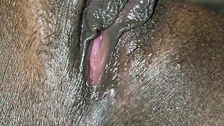 Licking pussy of sleeping wife